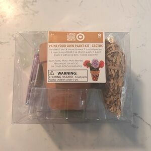 Target Bullseye Paint Your Own Plant Kit-Cactus 3.5" Clay- NIB
